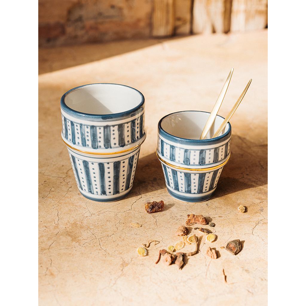 Moyenne tasse beldi Sunflower bleu stone gold