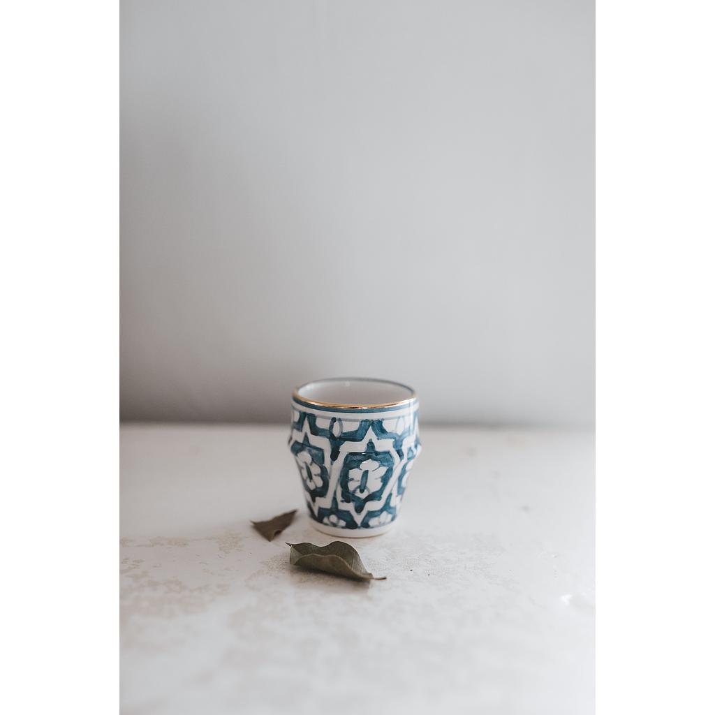Petite tasse à café Fassia bleu stone gold