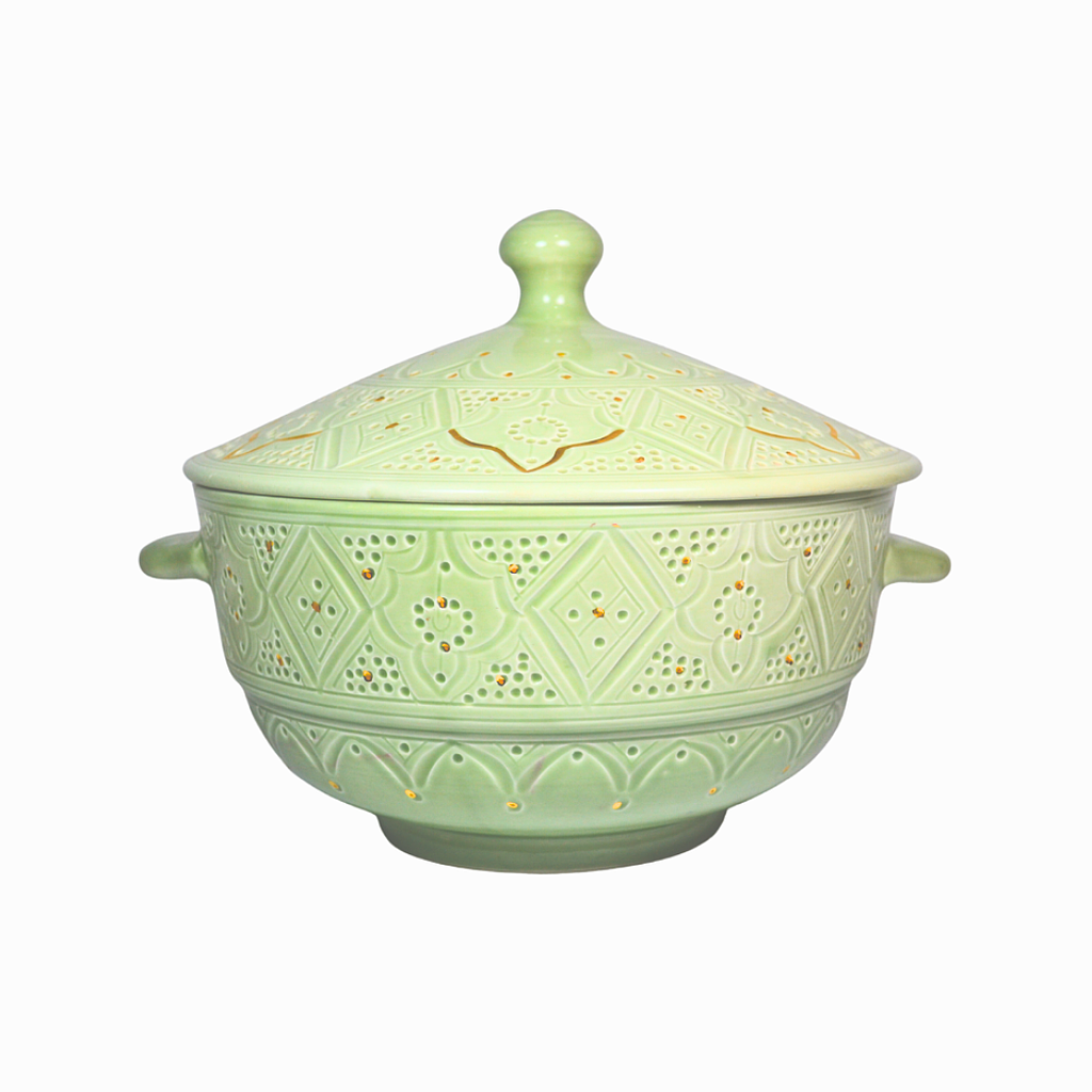 Soupière Empreinte mint gold