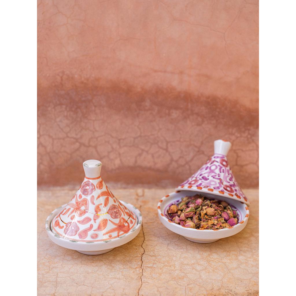 Tajine Fleurs lilas gold