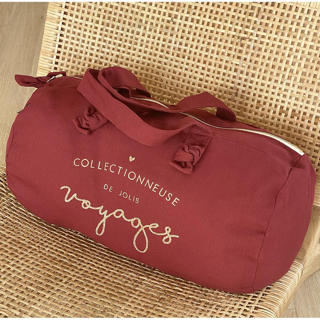 Sac Polochon - Bordeaux - Collectionneuse de Voyages