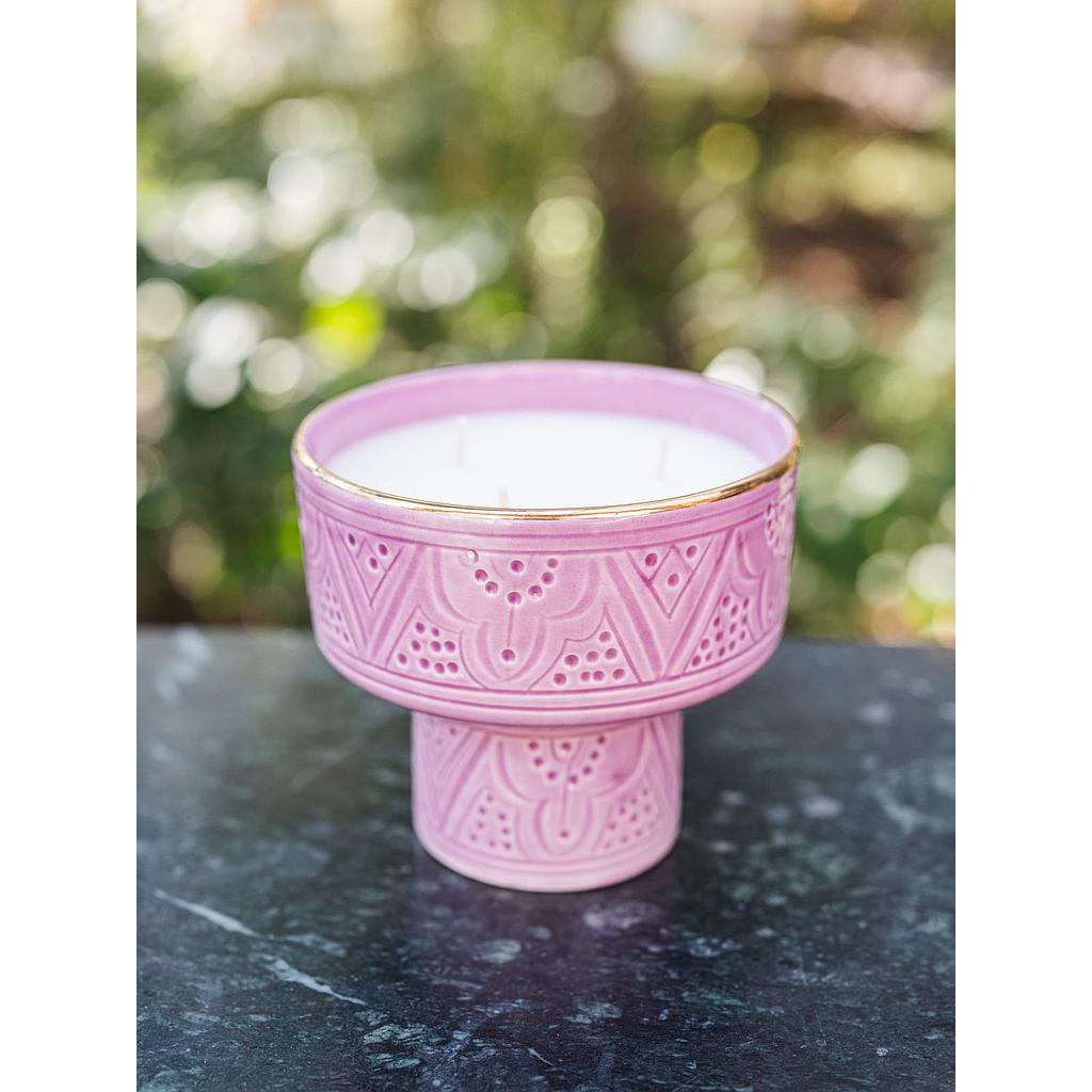 bougie piedestal Empreinte lilas parfumée figuier