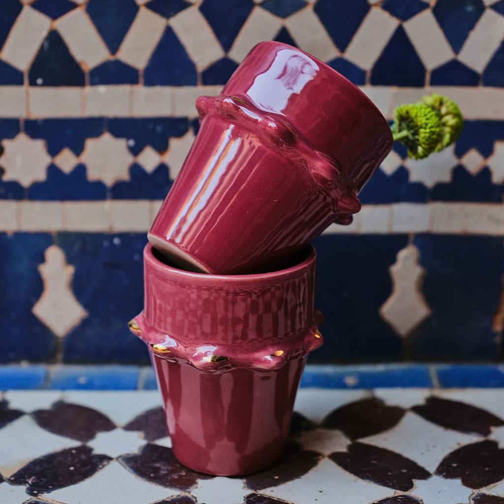 Grande tasse beldi tazza aubergine gold