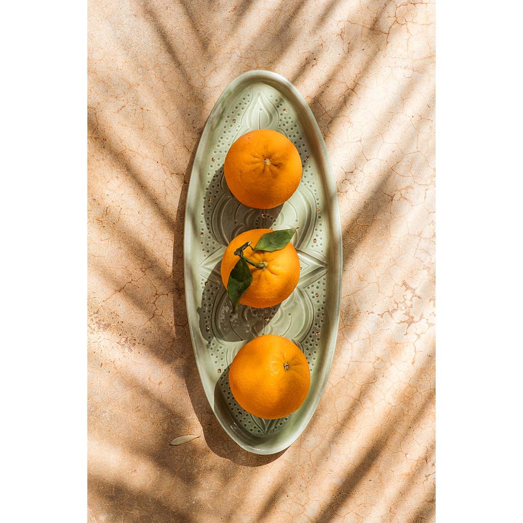 Plateau ovale Empreinte mint gold
