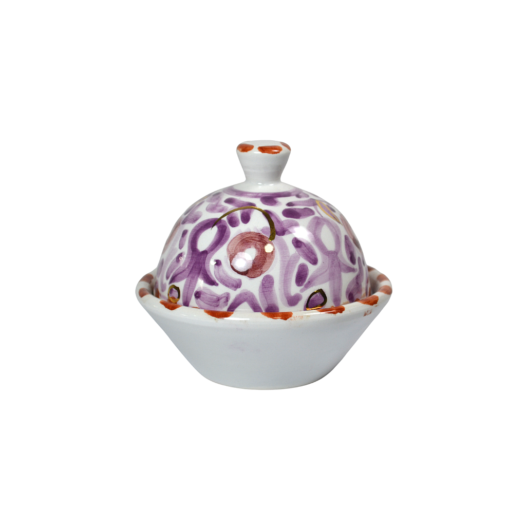 Beurrier Fleurs lilas aubergine gold