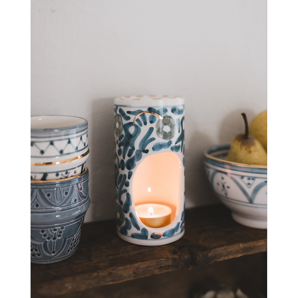 Diffuseur de parfum Fleurs bleu stone gold