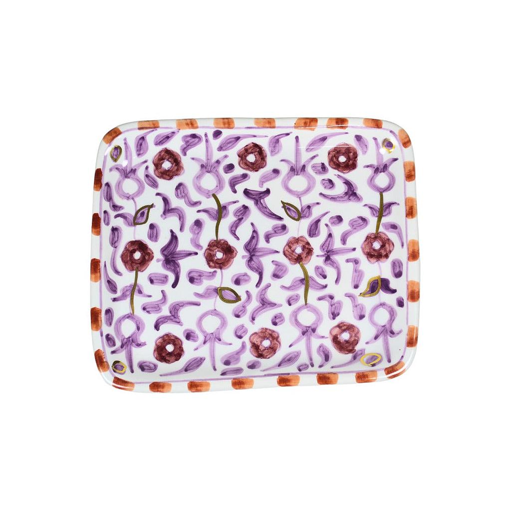 Petit plateau Fleurs lilas gold
