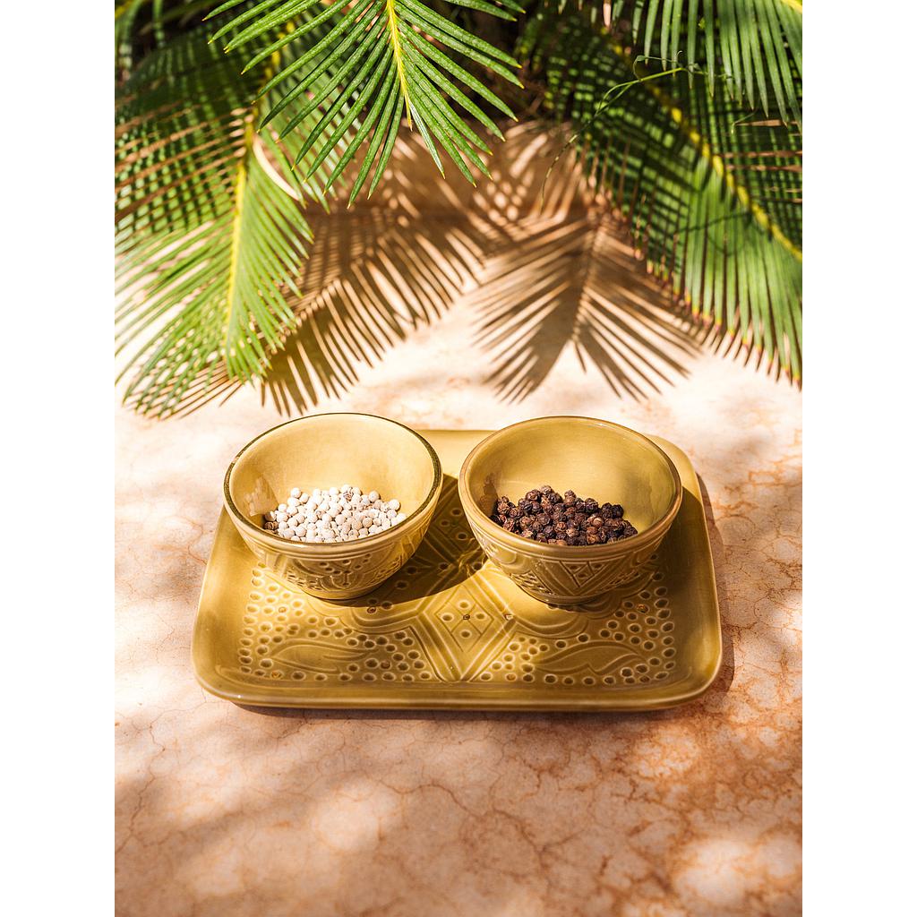 2 Mini bols Empreinte kaki gold
