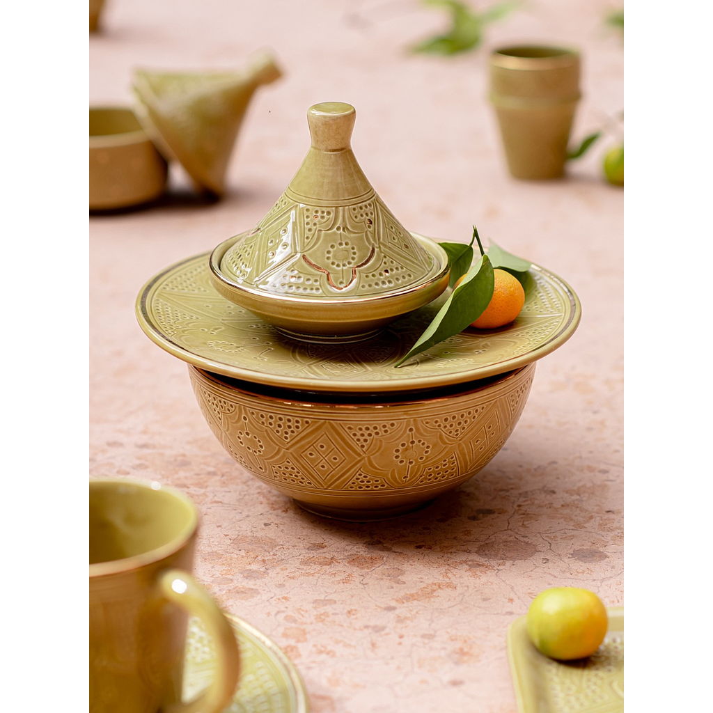 Tajine Empreinte kaki gold