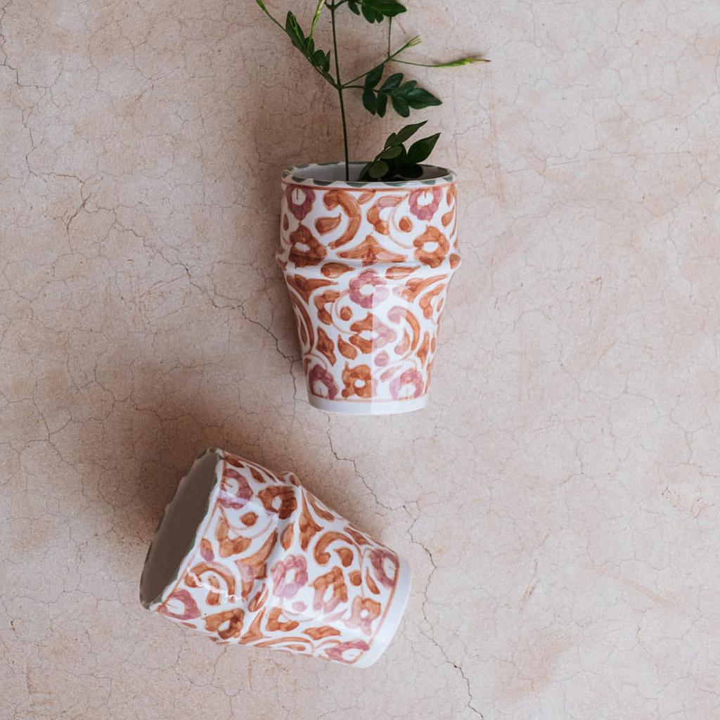 Grande tasse beldi Fleurs multicouleurs gold