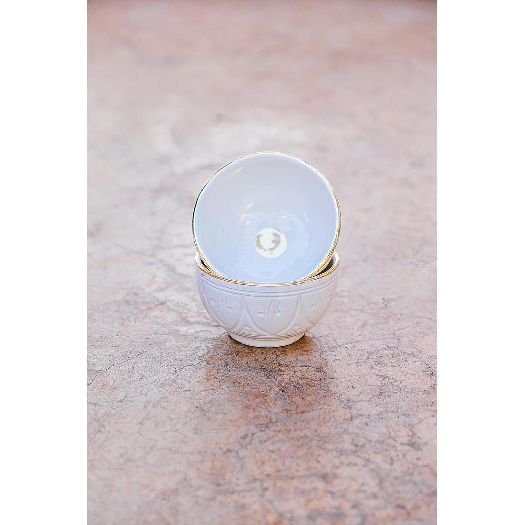 2 Mini bols Empreinte blanc gold