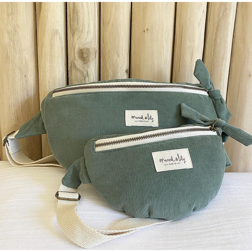 Mini Banane Enfant - Velours - Vert Céladon