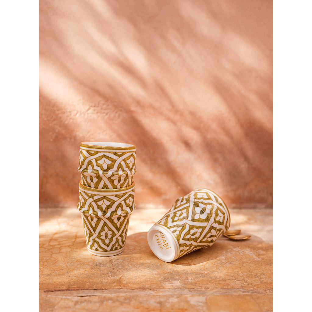 Grande tasse beldi Fassia kaki gold