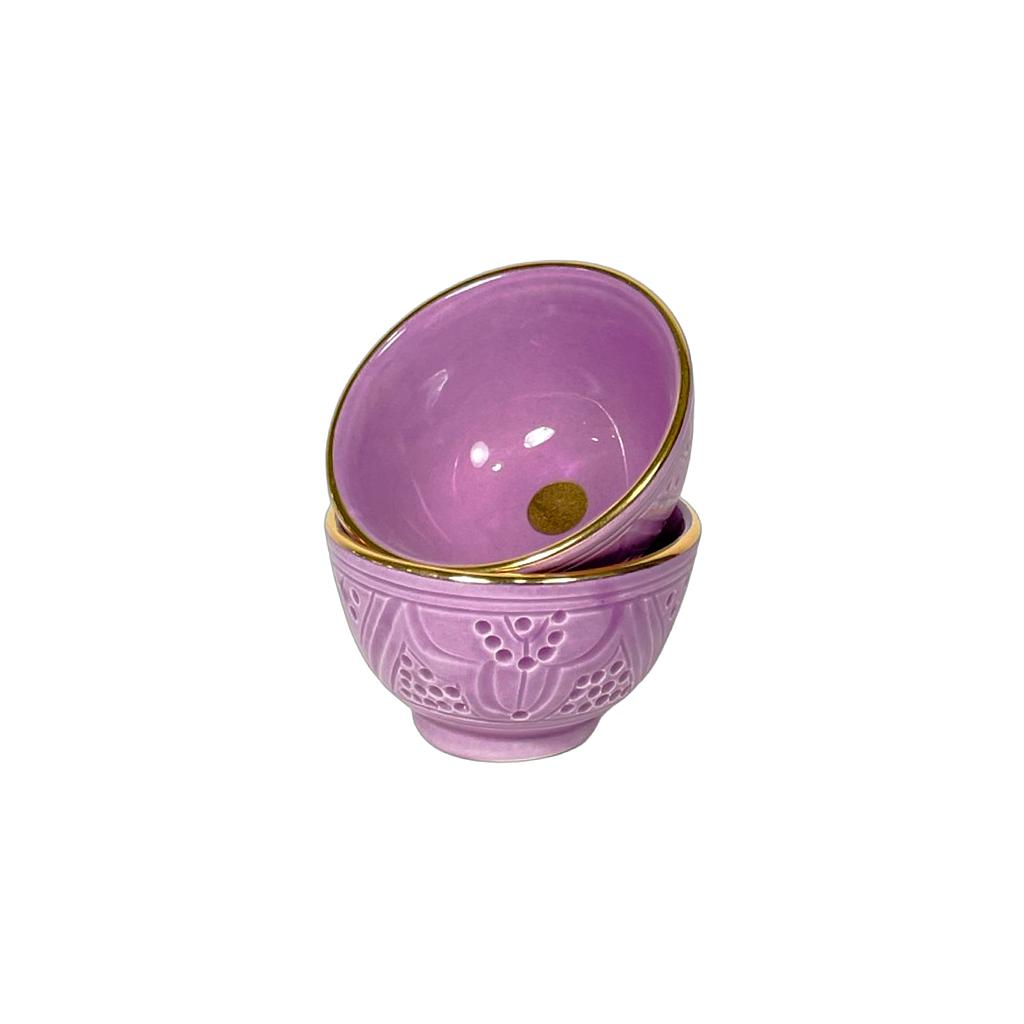 2 mini bols empreinte lilas gold