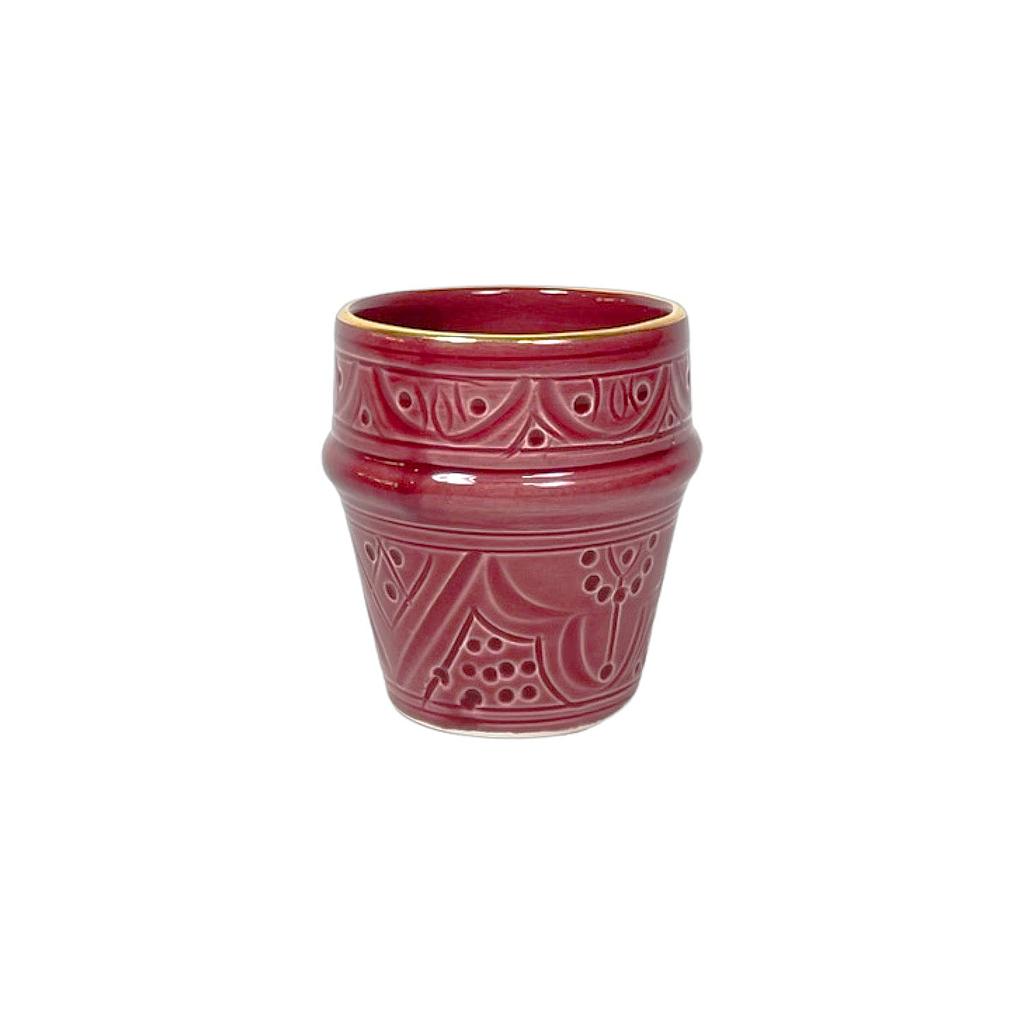 Petite tasse à café Empreinte aubergine gold
