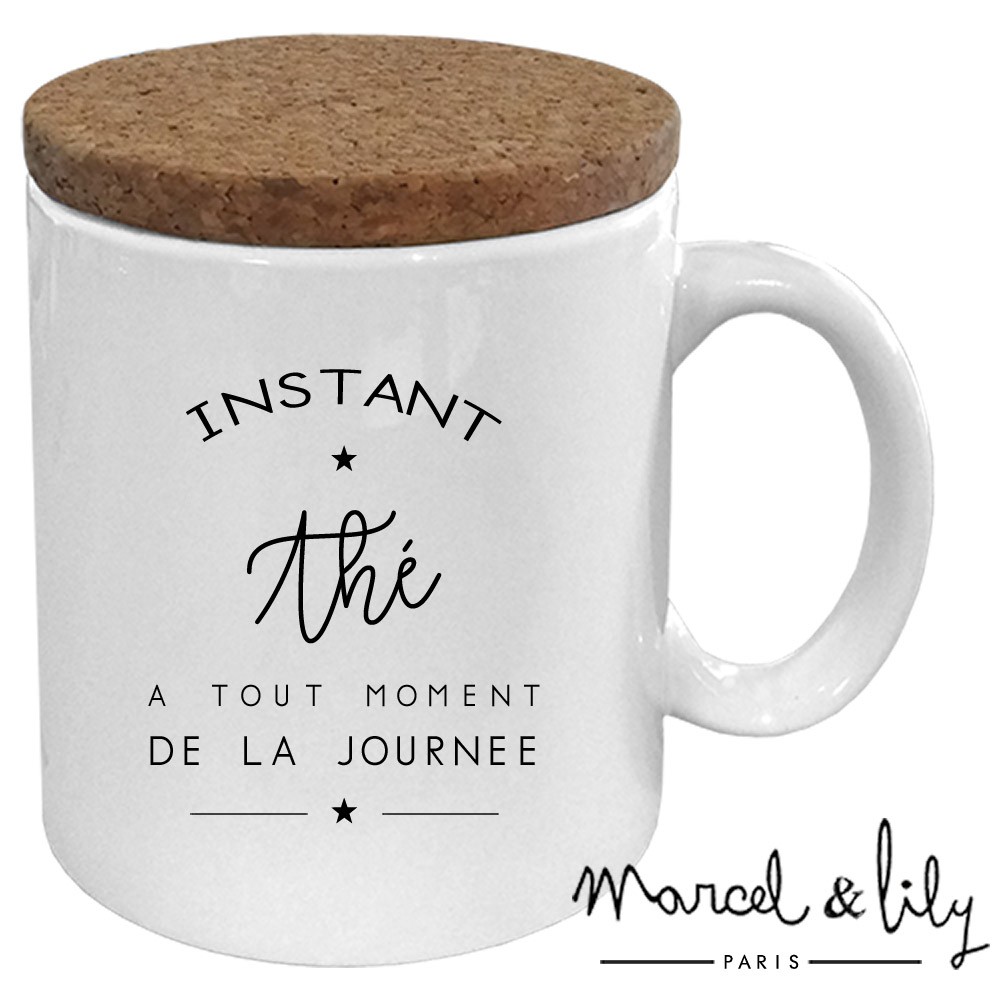 Mug avec son couvercle en liège  Instant Thé
