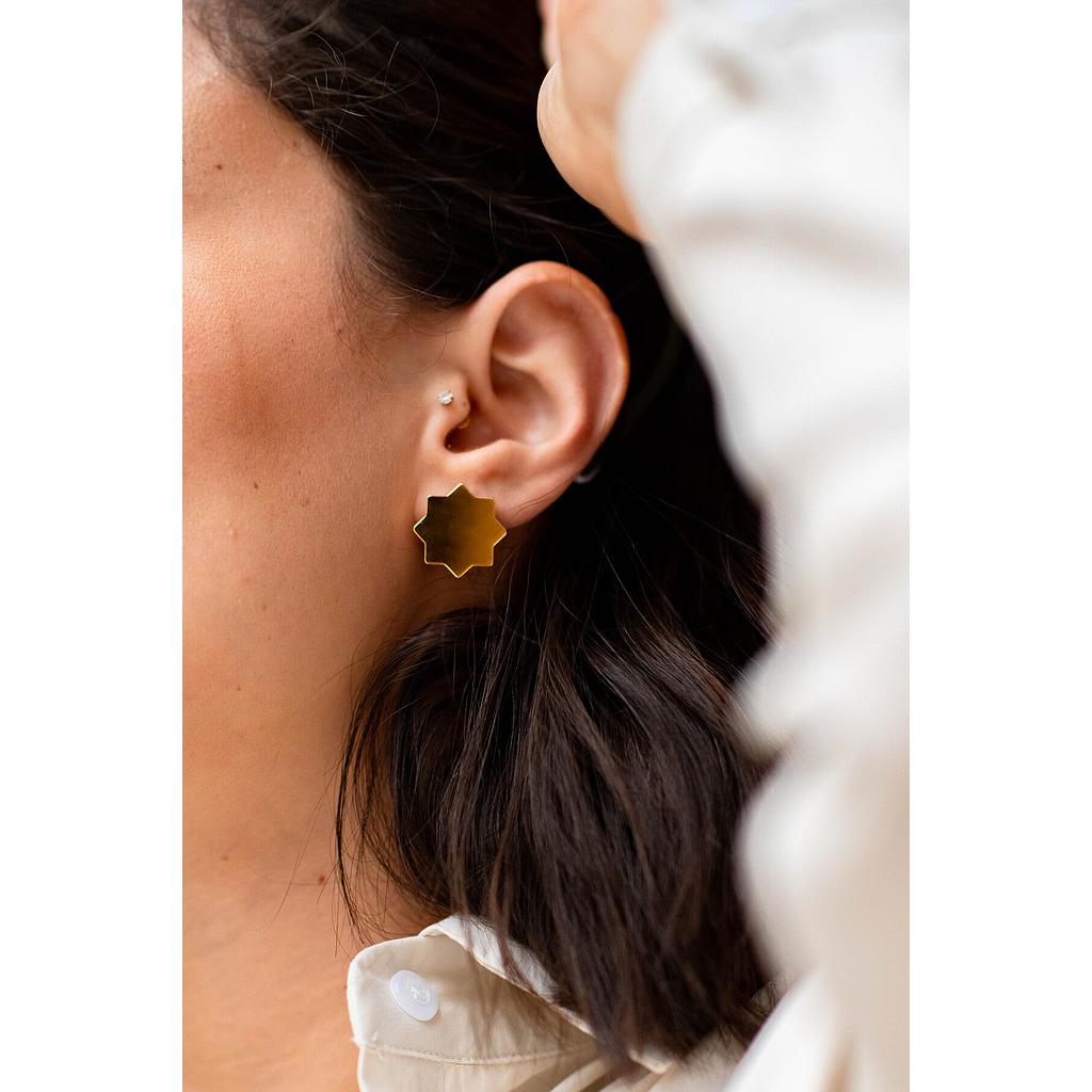 Boucles tiges Etoile dorées