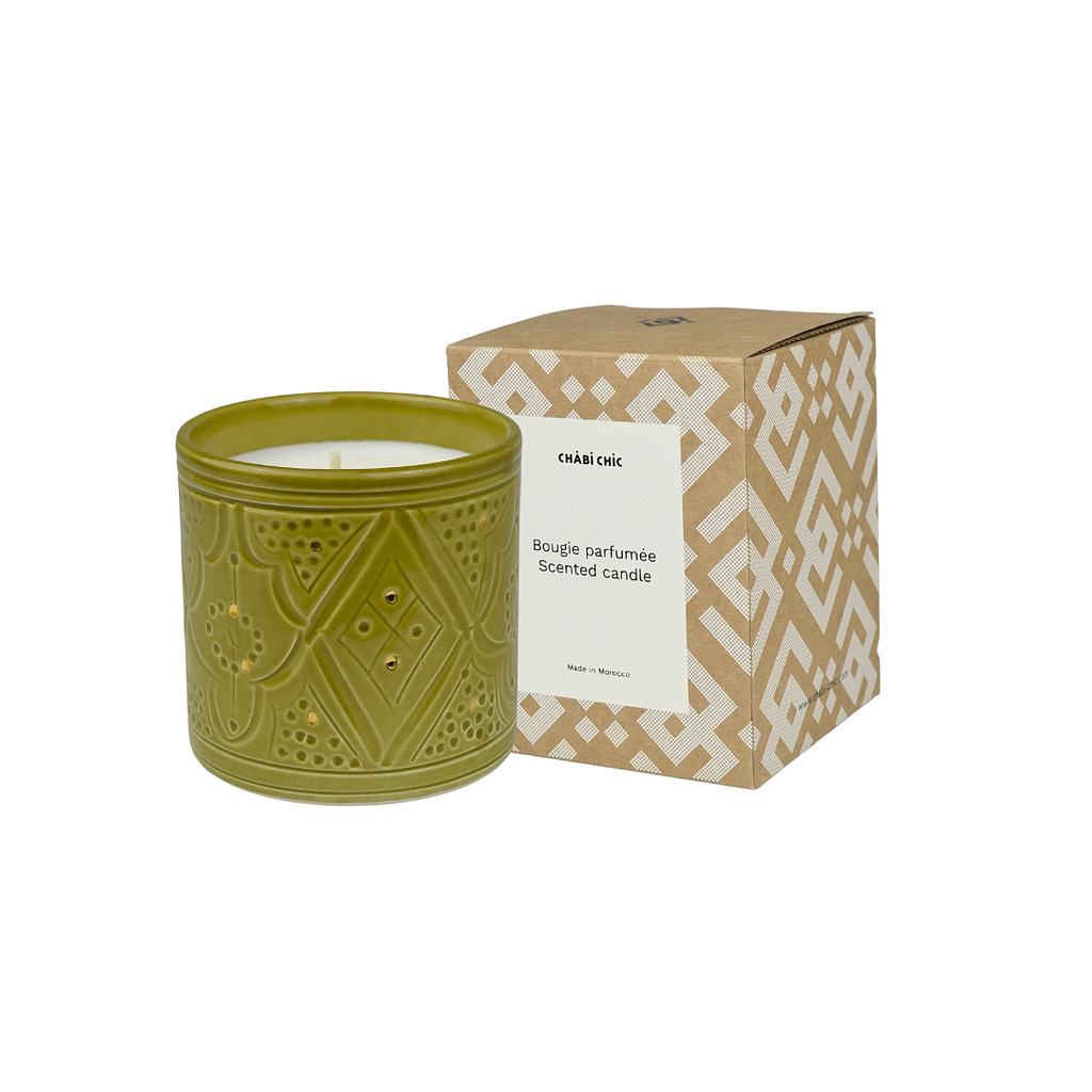 Baby candle Empreinte kaki parfumée fleur d'oranger