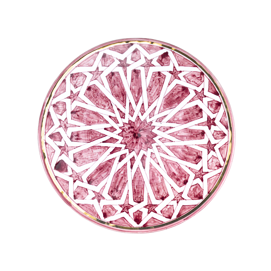 Grande assiette D26CM Zellige aubergine gold