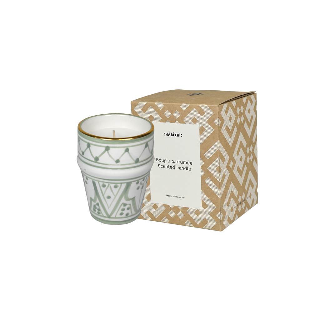 Bougie moyenne tasse beldi Zwak mint parfumée figuier