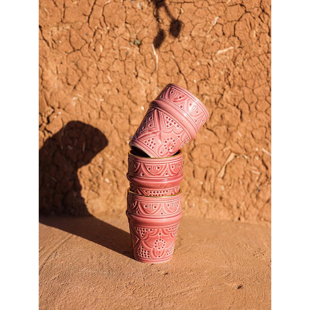 Grande tasse beldi Empreinte aubergine gold