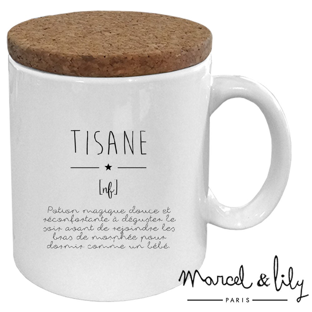 Mug avec son couvercle en liège  Définition Tisane