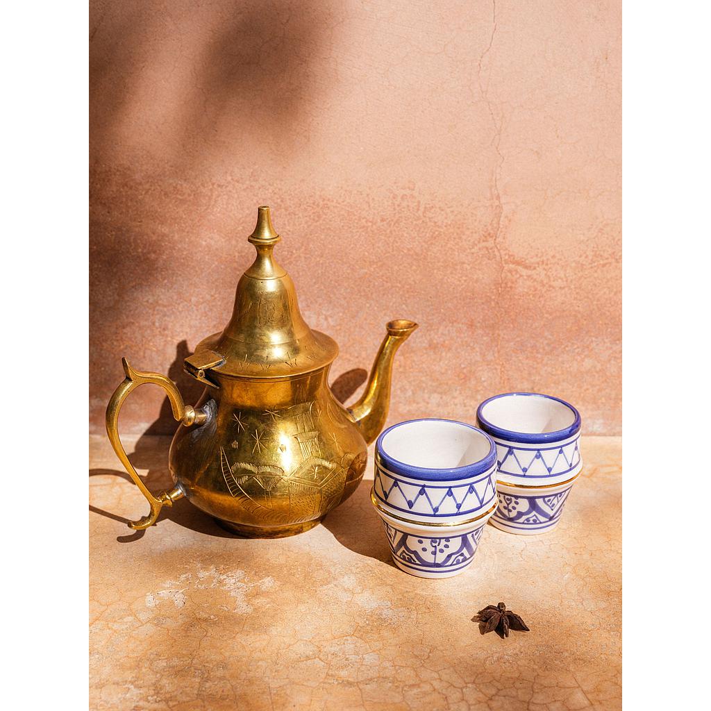 2 tasses à café Zwak bleu majorelle gold