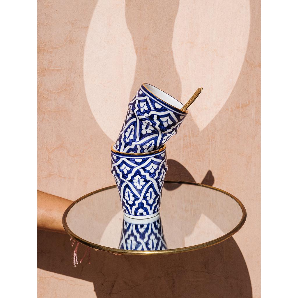 Grande tasse beldi Fassia bleu majorelle gold