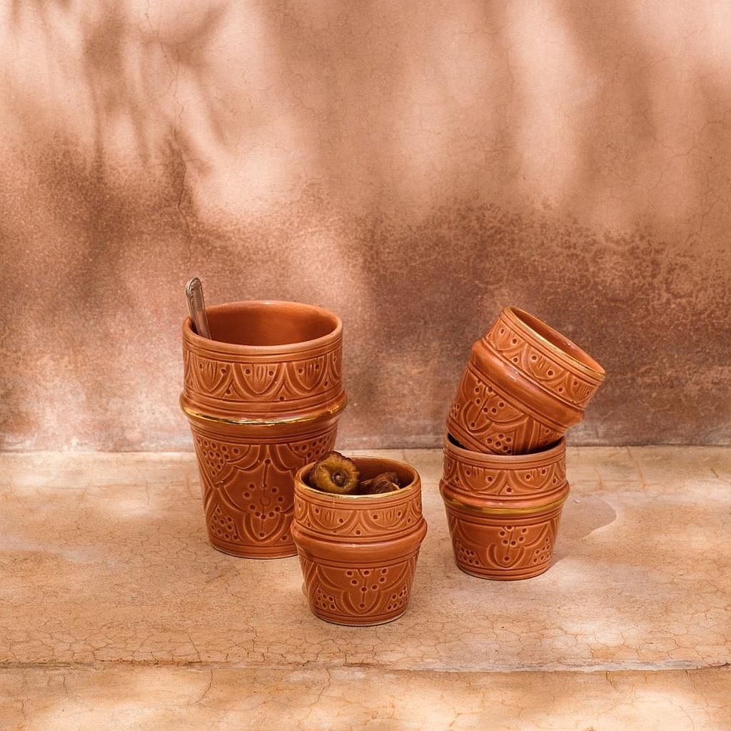 Grande tasses beldi empreinte marsala gold