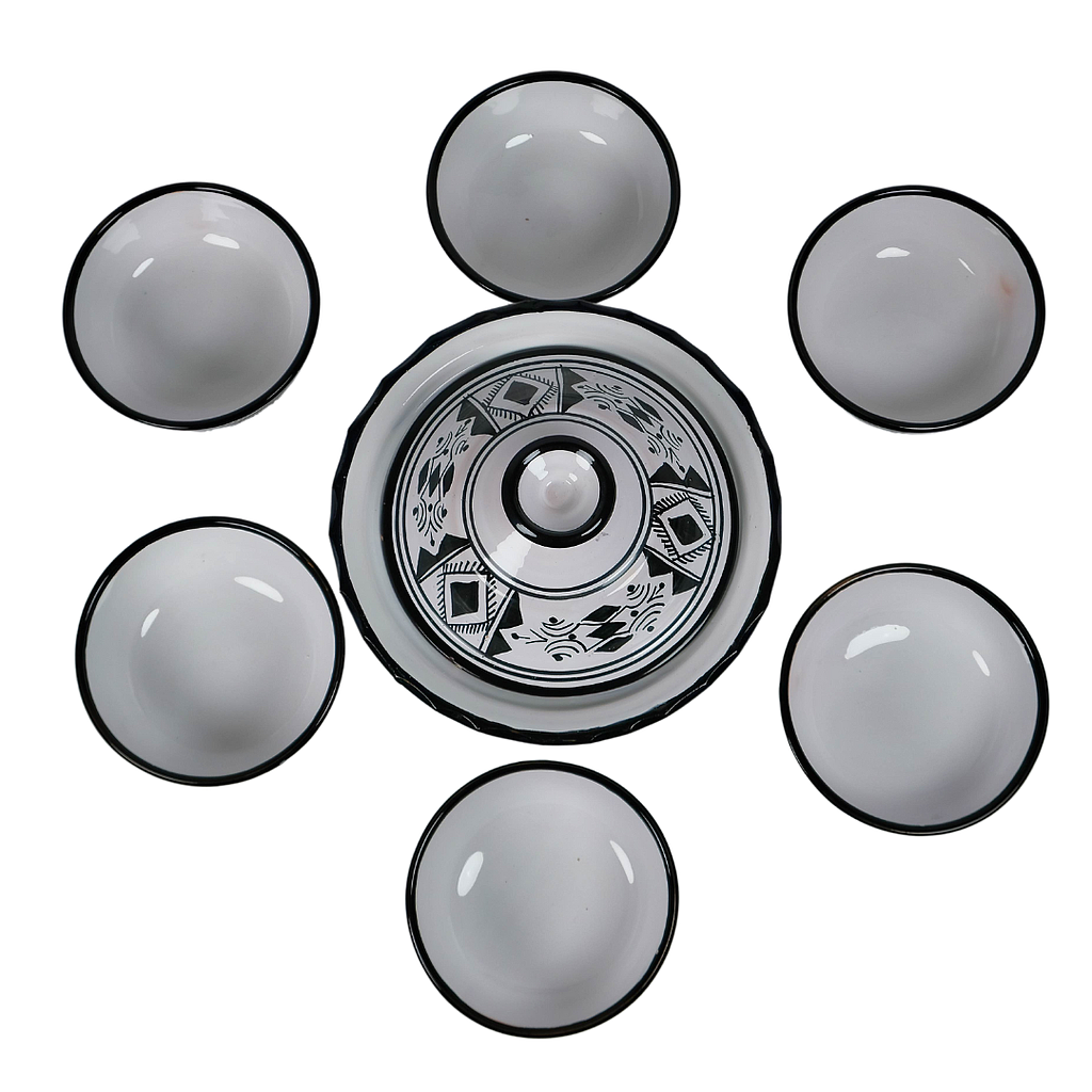 SERVICE A SOUPE 8 PCS POUR 6 PRS NOIR ET BLANC V2