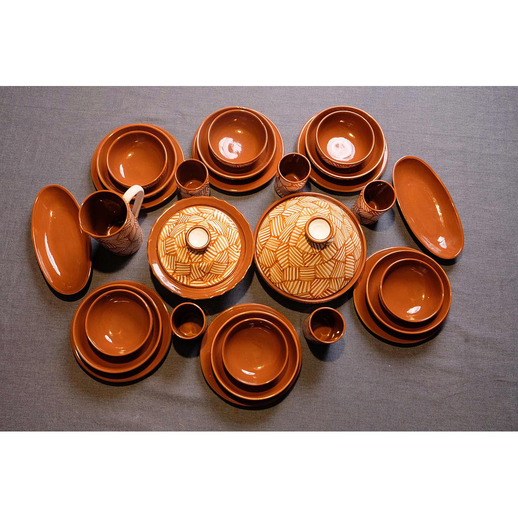 SERVICE A TABLE COMPLET 29 PCS POUR 6 PRS - RAWA TERRA