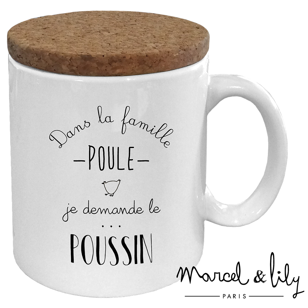 Mug avec son couvercle en liège  Poussin