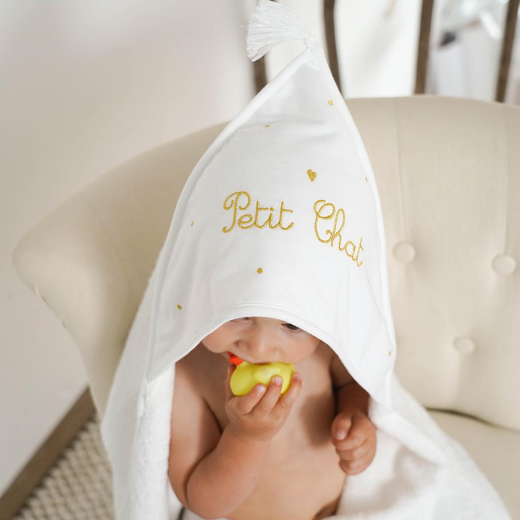 Cape de Bain à Pompons Petit Chat