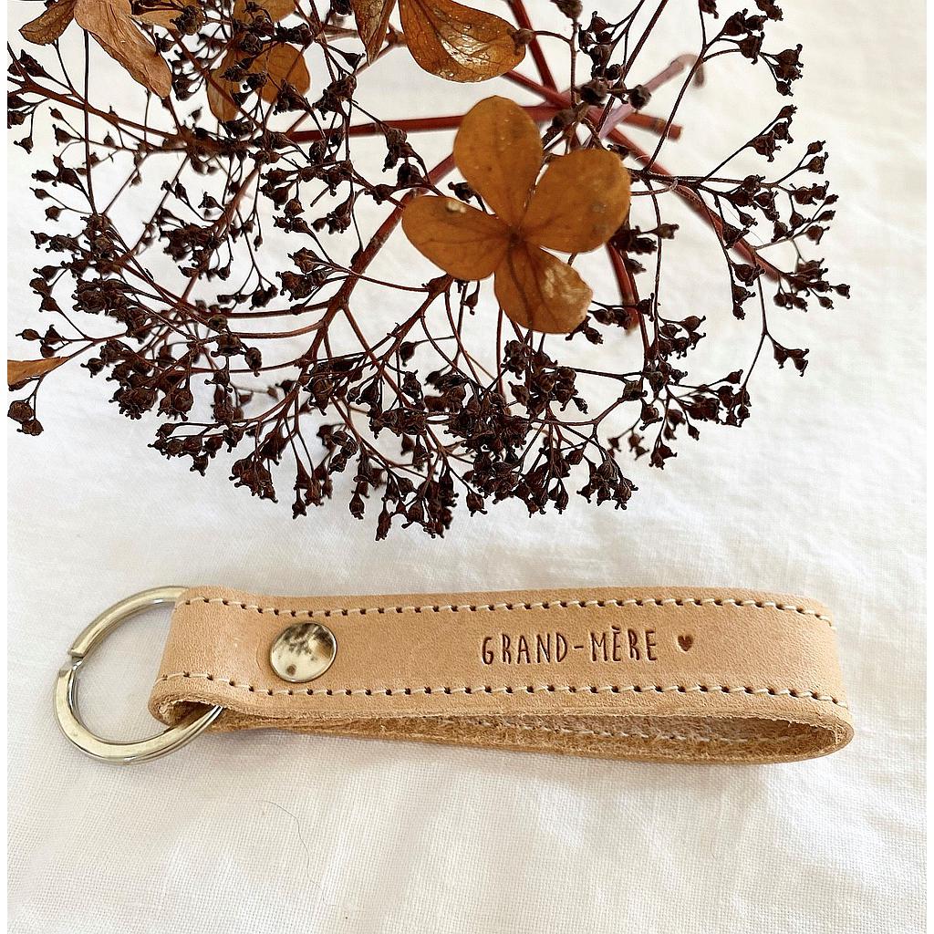 Porte clefs - Cuir naturel Grand-Mère